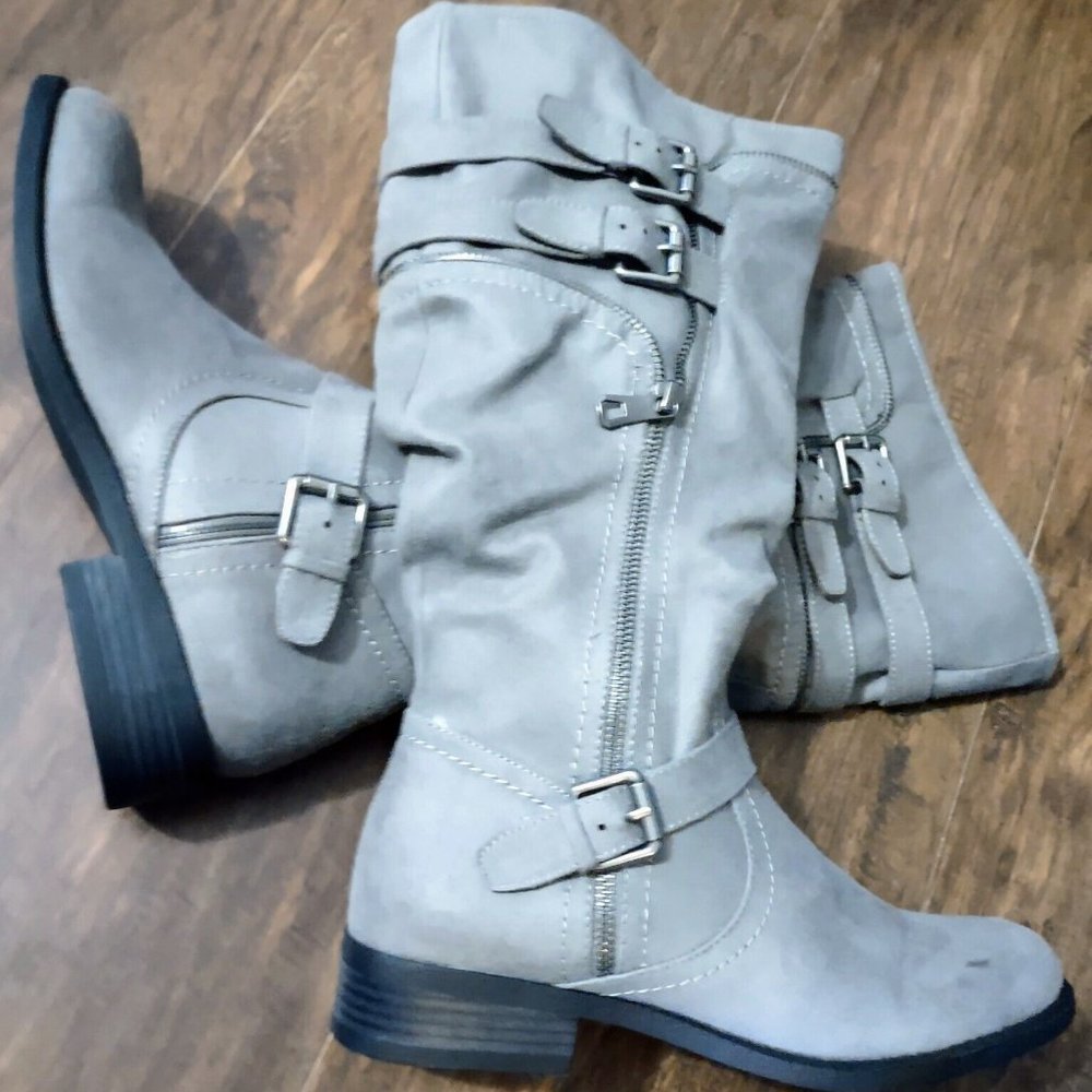 White Mountain Zip Up Signature Lined Women's Lexington Boots 7.5 Slouch ~*New